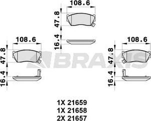 Braxis AB0331 - Kit de plaquettes de frein, frein à disque cwaw.fr