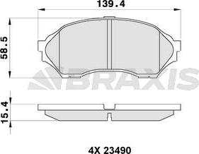 Braxis AB0333 - Kit de plaquettes de frein, frein à disque cwaw.fr