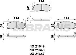 Braxis AB0324 - Kit de plaquettes de frein, frein à disque cwaw.fr