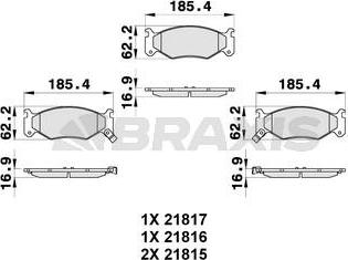 Braxis AB0326 - Kit de plaquettes de frein, frein à disque cwaw.fr