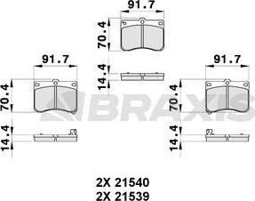 Braxis AB0323 - Kit de plaquettes de frein, frein à disque cwaw.fr