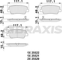 Braxis AB0379 - Kit de plaquettes de frein, frein à disque cwaw.fr