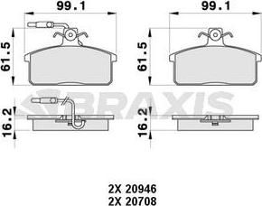 Braxis AB0374 - Kit de plaquettes de frein, frein à disque cwaw.fr