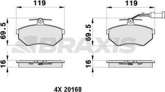 Braxis AB0375 - Kit de plaquettes de frein, frein à disque cwaw.fr