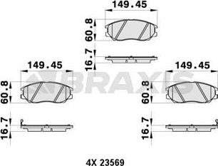 Braxis AB0376 - Kit de plaquettes de frein, frein à disque cwaw.fr