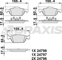 Braxis AB0378 - Kit de plaquettes de frein, frein à disque cwaw.fr