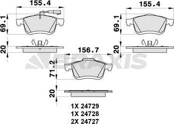 Braxis AB0299 - Kit de plaquettes de frein, frein à disque cwaw.fr