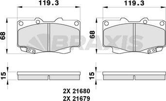 Braxis AB0292 - Kit de plaquettes de frein, frein à disque cwaw.fr