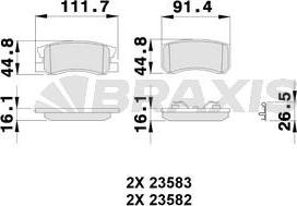 Braxis AB0246 - Kit de plaquettes de frein, frein à disque cwaw.fr