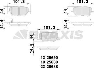 Braxis AB0240 - Kit de plaquettes de frein, frein à disque cwaw.fr