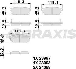 Braxis AB0241 - Kit de plaquettes de frein, frein à disque cwaw.fr