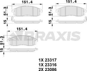 Braxis AB0243 - Kit de plaquettes de frein, frein à disque cwaw.fr