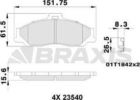 Braxis AB0242 - Kit de plaquettes de frein, frein à disque cwaw.fr