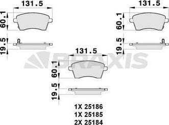 Braxis AB0259 - Kit de plaquettes de frein, frein à disque cwaw.fr