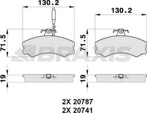 Braxis AB0254 - Kit de plaquettes de frein, frein à disque cwaw.fr