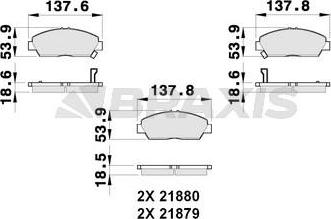 Braxis AB0255 - Kit de plaquettes de frein, frein à disque cwaw.fr