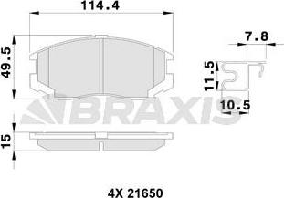 Braxis AB0250 - Kit de plaquettes de frein, frein à disque cwaw.fr