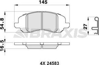 Braxis AB0253 - Kit de plaquettes de frein, frein à disque cwaw.fr