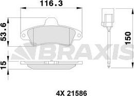 Braxis AB0252 - Kit de plaquettes de frein, frein à disque cwaw.fr