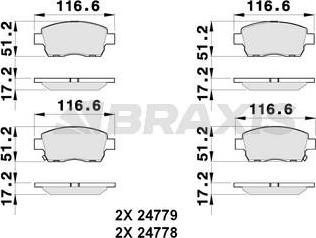 Braxis AB0257 - Kit de plaquettes de frein, frein à disque cwaw.fr