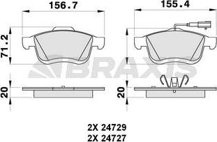 Braxis AB0264 - Kit de plaquettes de frein, frein à disque cwaw.fr