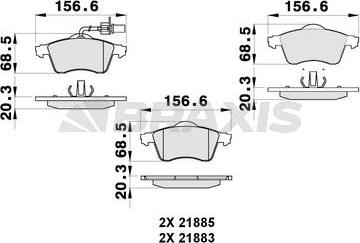 Braxis AB0266 - Kit de plaquettes de frein, frein à disque cwaw.fr