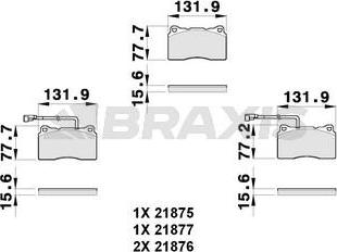 Braxis AB0261 - Kit de plaquettes de frein, frein à disque cwaw.fr