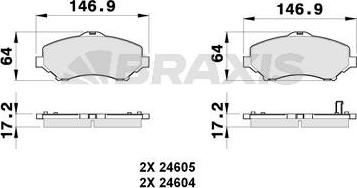 Braxis AB0268 - Kit de plaquettes de frein, frein à disque cwaw.fr