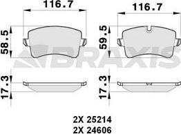 Braxis AB0262 - Kit de plaquettes de frein, frein à disque cwaw.fr