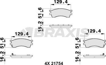 Braxis AB0267 - Kit de plaquettes de frein, frein à disque cwaw.fr