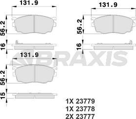 Braxis AB0209 - Kit de plaquettes de frein, frein à disque cwaw.fr