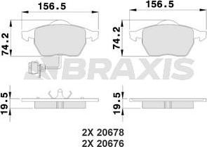 Braxis AB0208 - Kit de plaquettes de frein, frein à disque cwaw.fr