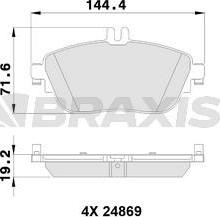 Braxis AB0219 - Kit de plaquettes de frein, frein à disque cwaw.fr