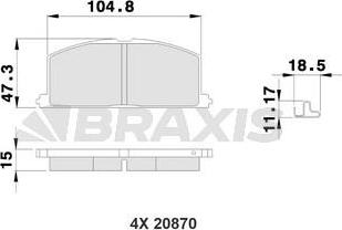 Braxis AB0215 - Kit de plaquettes de frein, frein à disque cwaw.fr