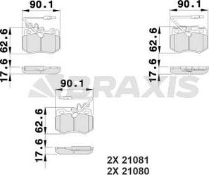 Braxis AB0216 - Kit de plaquettes de frein, frein à disque cwaw.fr