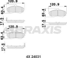 Braxis AB0211 - Kit de plaquettes de frein, frein à disque cwaw.fr