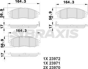 Braxis AB0213 - Kit de plaquettes de frein, frein à disque cwaw.fr