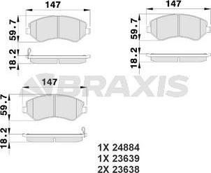 Braxis AB0217 - Kit de plaquettes de frein, frein à disque cwaw.fr