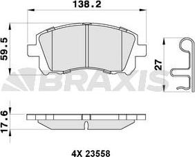 Braxis AB0288 - Kit de plaquettes de frein, frein à disque cwaw.fr