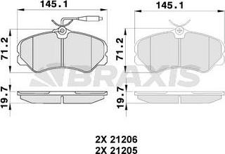 Braxis AB0235 - Kit de plaquettes de frein, frein à disque cwaw.fr