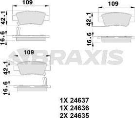 Braxis AB0232 - Kit de plaquettes de frein, frein à disque cwaw.fr