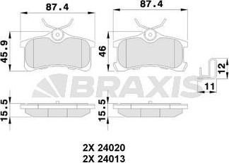 Braxis AB0237 - Kit de plaquettes de frein, frein à disque cwaw.fr