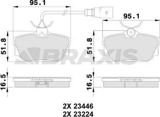 Braxis AB0229 - Kit de plaquettes de frein, frein à disque cwaw.fr