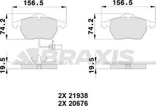 Braxis AB0224 - Kit de plaquettes de frein, frein à disque cwaw.fr