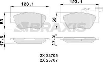 Braxis AB0228 - Kit de plaquettes de frein, frein à disque cwaw.fr