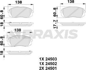 Braxis AB0223 - Kit de plaquettes de frein, frein à disque cwaw.fr