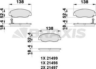 Braxis AB0273 - Kit de plaquettes de frein, frein à disque cwaw.fr