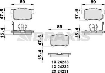 Braxis AB0277 - Kit de plaquettes de frein, frein à disque cwaw.fr