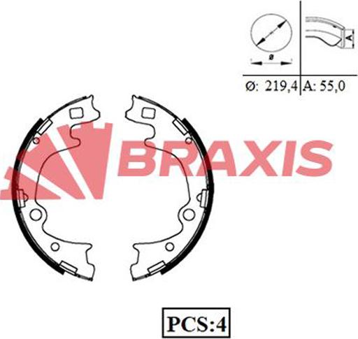 Braxis AC0094 - Jeu de mâchoires de frein cwaw.fr