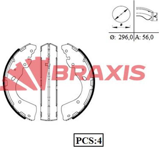 Braxis AC0097 - Jeu de mâchoires de frein cwaw.fr